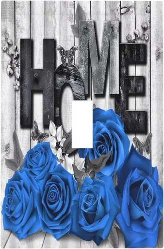 Vista 179 de Placa de Cubierta de Interruptor de Luz de 2 Posiciones Combinación de Abstracción/1 Toggle 1 Rocker Placas Decorativas de Pared de Plástico Negro