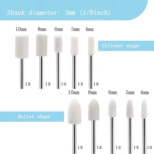 Vista 2 de Luo ke 100 brocas de pulido de lana – Kit de pulido de fieltro de lana comprimida con vástago de 1/8 de pulgada para herramienta rotativa Dremel