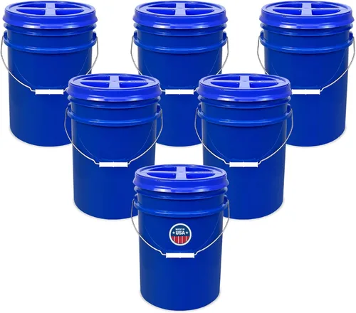 Vista 49 de ePackageSupply Cubo de plástico de grado alimenticio de 5 galones con tapa de sello gamma Fabricado en Estados Unidos Sin BPA Resistente 90