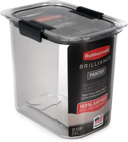 Vista 11 de Rubbermaid Brilliance - Recipiente hermético para almacenar alimentos de despensa, fabricado en plástico sin BPA, capacidad de 7,8 tazas, ideal