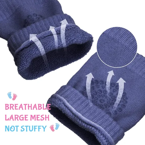 Vista 3 de Haysandy 4 pares de almohadillas antideslizantes para gatear para bebés, rodilleras elásticas ajustables, calentadores de piernas para niños