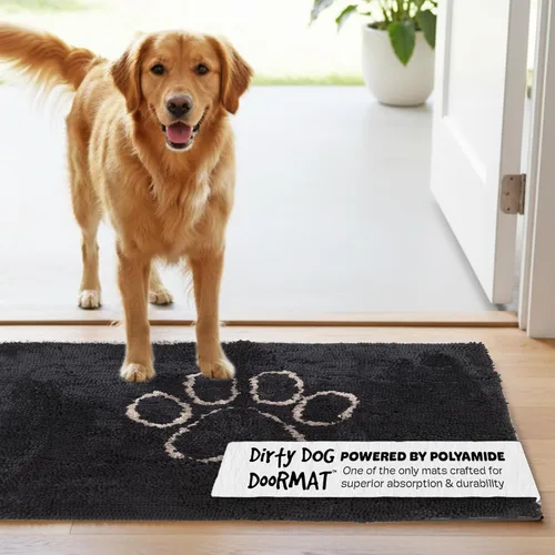 Vista 50 de Dog Gone Smart Dirty Dog Doormat - Tapete de secado rápido con respaldo súper adherente para pisos limpios - Tapete súper absorbente y lavable a