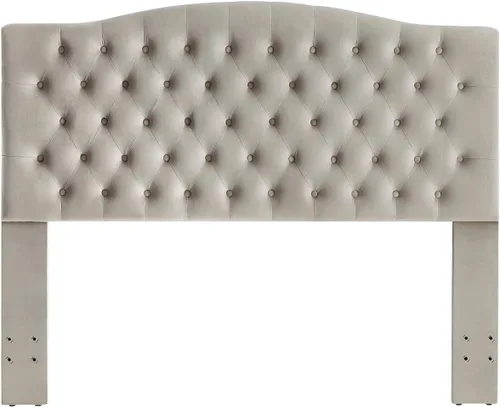 Vista 19 de 24KF Cabecera tapizada con terciopelo con diseño de botones capitoné, tamaño King/California King, cómoda, a la moda, acolchada, color gris