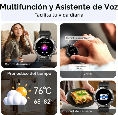 Vista 7 de Reloj inteligente para hombre, rastreador de ejercicio: relojes inteligentes para teléfonos Android, iPhone, Bluetooth, impermeable, hacer respuesta