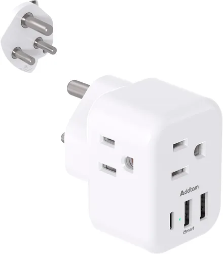 Vista 10 de Addtam - Adaptador de enchufe de EE. UU. a Japón, adaptador de toma de 2 a 3 clavijas con 3 tomas de corriente AC y 3 puertos USB (1 USB C)