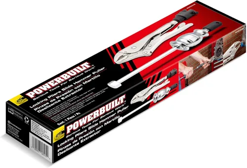 Vista 5 de Powerbuilt Juego de alicates de bloqueo de martillo deslizante, alicates de bloqueo de 9 pulgadas, martillo deslizante resistente de 2 libras con un