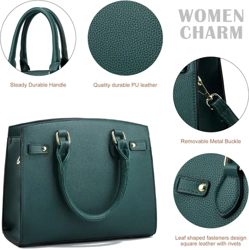 Vista 6 de DMICXEL Bolso bandolera para mujer, bolso de hombro de piel sintética, con asa superior