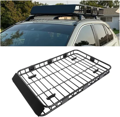 Vista 10 de ECOTRIC Cesta de Carga para Portaequipajes de Techo de 50" x 39" x 4.75" con Barras Transversales Compatible con Automóvil SUV Camioneta Pickup