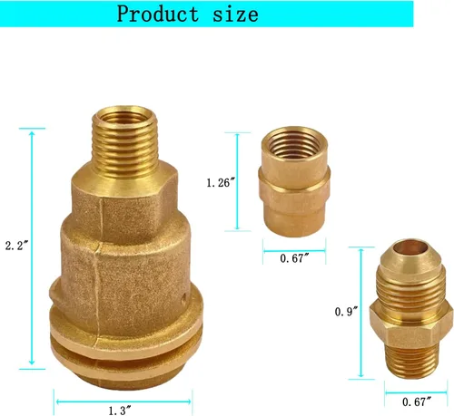 Vista 5 de QCC1 Kit de adaptador de manguera de montaje de gas propano de tuerca, rosca macho de 1/4 pulgadas, acoplador hembra Npt de 1/4 pulgadas x 1/4