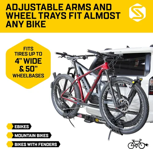 Vista 3 de Saris SuperClamp Hitch Rack – Lightweight Platform Bike Carrier for Car, SUV, Truck & RV – Tilting Design, Zero Frame Contact, Fits Road, Mountain &