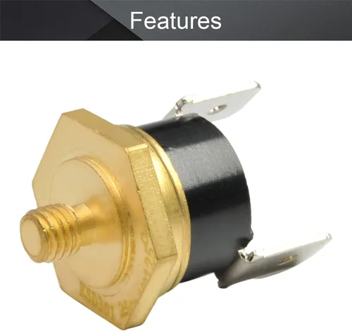 Vista 3 de Fielect Interruptor de control de temperatura del termostato KSD301, ajuste Snap Disc Interruptor de temperatura 257.0 °F Cobre M5 normalmente