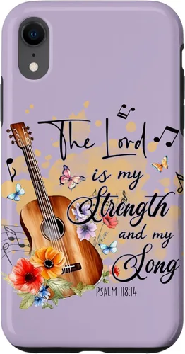 Vista 9 de iPhone 12 mini El Señor es mi fuerza Wildflower Religious Faith On Purple Case