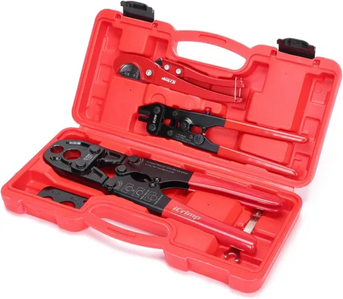 Vista 11 de iCRIMP ICP-1234AH Kit de Herramientas de Crimpado PEX - Anillos de Crimpado de Cobre de 1/2 pulgada y 3/4 pulgada, Crimpadora de Doble