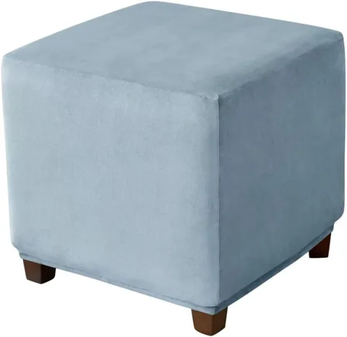 Vista 15 de Funda otomana cuadrada de terciopelo para otomana, protector para reposapiés, taburete, muebles, elástico, cómodo, con parte inferior elástica