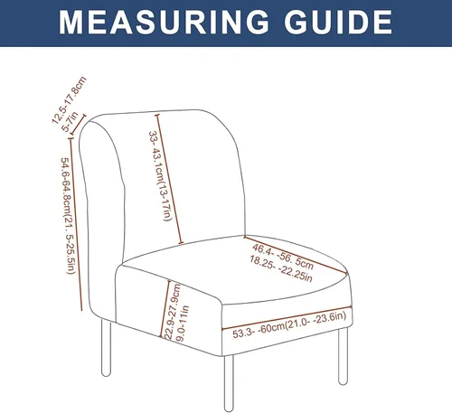 Vista 6 de HAOYONG - Funda de silla sin brazos de acento, funda elástica para silla deslizante con estampado, fundas protectoras para muebles, para sala, A-107