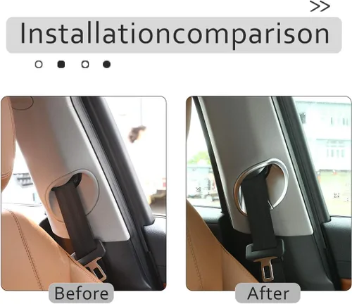 Vista 2 de ABS coche interior delantero cinturón de seguridad cinturón de seguridad cubierta ajuste etiqueta engomada para Alfa Romeo Giulia 2017 2018 2019