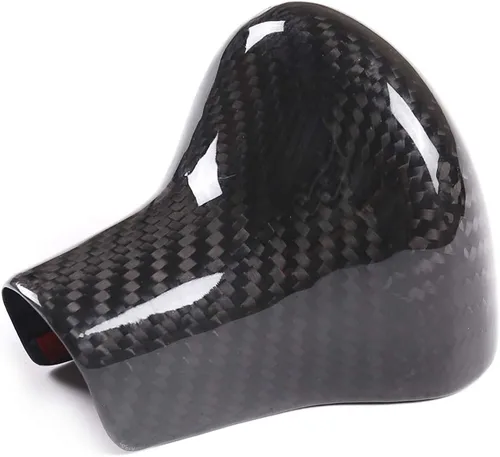 Vista 2 de YIWANG 100% fibra de carbono real coche centro cambio cambio cabeza cubierta ajuste para Audi A4 A6 Q5 2012 2013 2014 2015 2016 Auto Accesorios