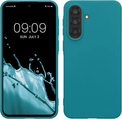 Vista 52 de kwmobile Funda compatible con Samsung Galaxy A12 - Funda protectora de silicona TPU suave y delgada - Verde oscuro mate