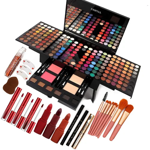 UNIFULL Juego de maquillaje de 190 colores, kit de maquillaje profesional para mujeres, juego completo, todo en uno para mujeres y principiantes,