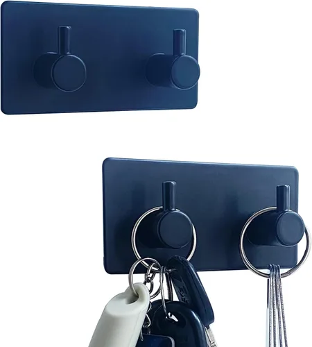 AXBUS Soporte para llaves montado en la pared, 2 ganchos para decoración de pared, organizador de llaves adhesivo para entrada, cocina, dormitorio,