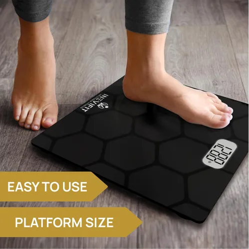 Vista 2 de INEVIFIT Báscula de baño, báscula digital de baño de alta precisión, mide un peso de hasta 400 libras. Incluye