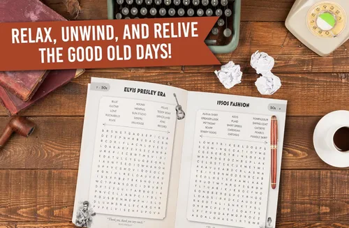 Vista 3 de Nostalgic Word Search for Adults & Seniors Large Print Word Puzzles for Sparking Memories and Staying Sharp (Word Find Books For Adults)