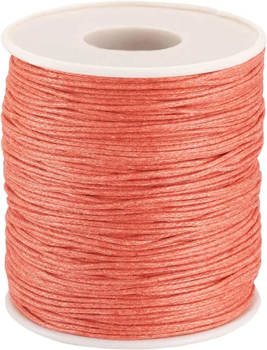 Vista 36 de Cordón de algodón encerado de 100 yardas, hilo de algodón trenzado naranja oscuro, cuerda de cuentas trenzada, cuerda para collar, pulsera, collar