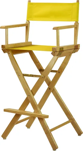 Vista 166 de Casual Home - Silla de director de 18 in, marco negro, lona negra, altura clásica