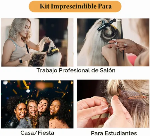 Vista 8 de Kit de Herramientas para Extensiones de Cabello Microlink Cuentas y Cinta Alicates Removedores de Extensiones de Cabello y Alicates para Engarzar