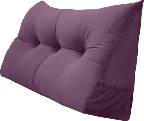 Vista 10 de Peachwell Almohada triangular de lectura para reposo en cama, cojín de refuerzo grande para cabecero, respaldo, almohada de cuña con funda extraíble