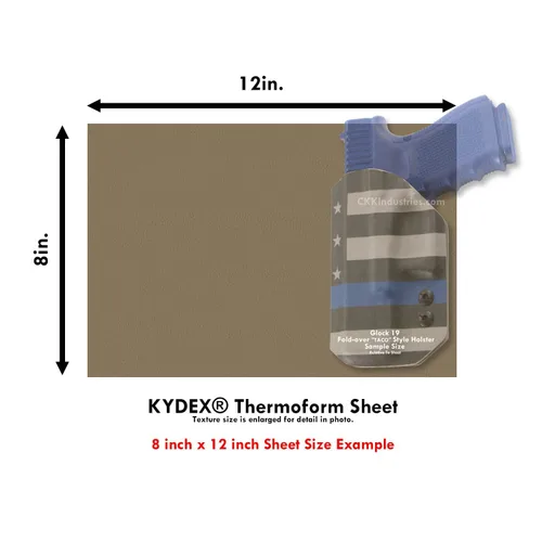 Vista 57 de Hoja de Termoformado Kydex - (Textura P1) - (Espesor de 0,15 cm) - (20,3 cm x 20,3 cm) - (Gris Barco) - (2 Hojas) - Para Hacer Fundas DIY, Armadura