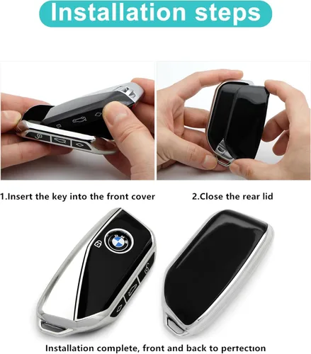 Vista 6 de La funda para llave de TPU suave avanzada es compatible con BMW X1 X5 iX i7 X6 X7 XM IX3 2023-2026 nueva llave serie 5 7 (negro)