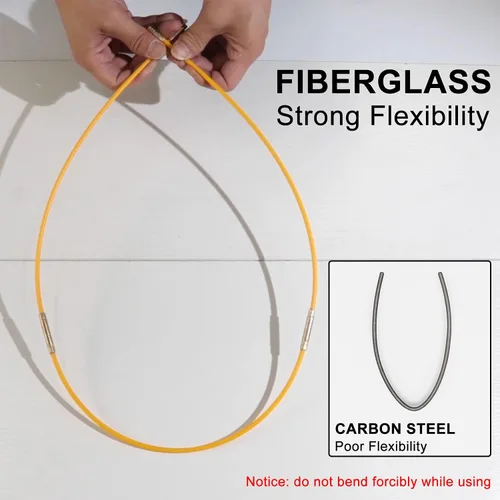 Vista 3 de Kit de cinta pescadora eléctrica de fibra de vidrio de 11 pies con 5 accesorios diferentes y herramienta de cinta pescadora en un estuche