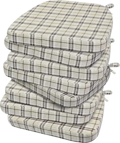 Vista 51 de AAAAAcessories - Cojines para silla en forma de D, 2" de espesor, almohadillas para sillas de comedor con lazos y removibles, cubierta lavable a