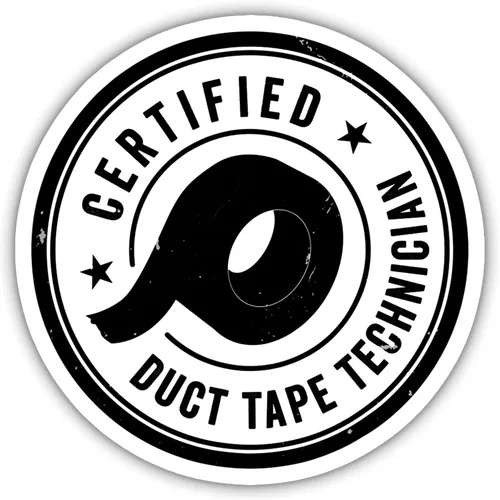 Certified Duct Tape Technician Sticker, Funny Hard Hat Sticker, Caution Stickers, Danger Sticker, Water Assitant Die-Cut Vinyl Funny Decals for