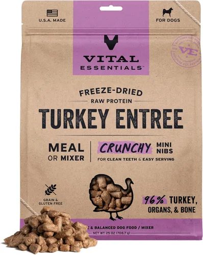 Vista 16 de Vital Essentials - Comida para perros liofilizada cruda, mini trocitos crujientes de ternera Comida completa o mezcla Comida para perros alta