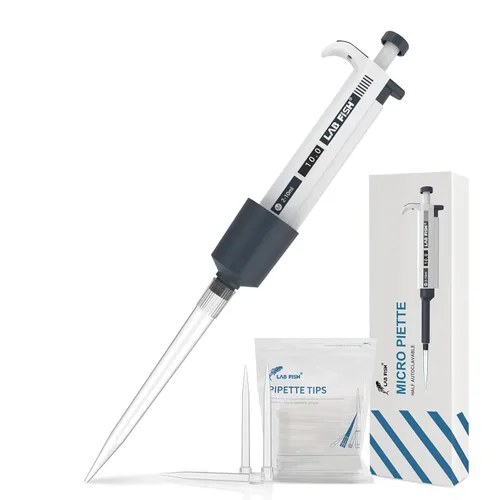Vista 12 de LAB FISH Micropipeta de laboratorio 0.5-10ul Capacidad de alta precisión pipeta de un solo canal manual de pipetas de volumen ajustable aumento