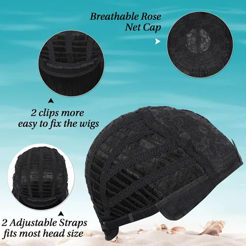 Vista 5 de Kalyss - Pelucas cortas de cabello negro con flequillo para mujer, peluca de cabello sintético completo, resistente al calor, peluca corta y recta