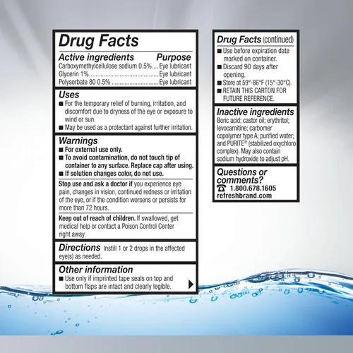 Vista 7 de Gotas oculares lubricantes Refresh Optive ADVANCED, 2 botellas asépticas de 0.33 fl oz cada una