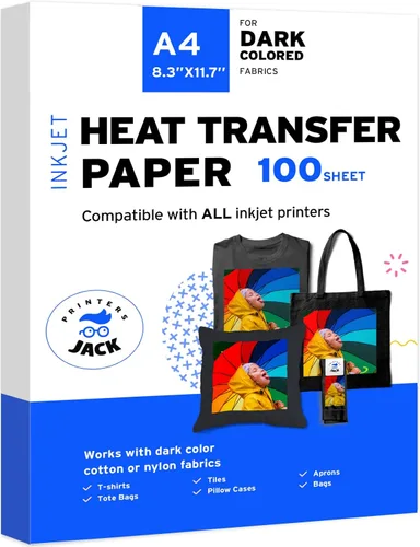 Vista 10 de Printers Jack Papel de transferencia de calor termoadhesivo para tela oscura, paquete de 20 unidades de 11 x 17 pulgadas, papel de transferencia
