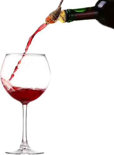 Vista 6 de Vertedor aireador de vino, esmalte esmaltado colorido pájaro licor vertedor con tapón de botella, estilo retro, botella de acero inoxidable premium