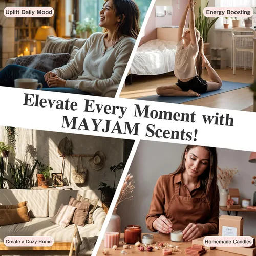Vista 7 de Aceite esencial de fragancia de almendra y vainilla, MAYJAM 100 mL de aceite de almendra y vainilla para difusores para el hogar, aceites perfumados