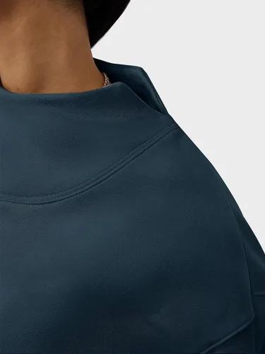 Vista 6 de ANRABESS - Sudaderas con capucha de cuello alto para mujer, de manga larga, estilo oversized, tops de moda para otoño 2025 Azul marino oscuro