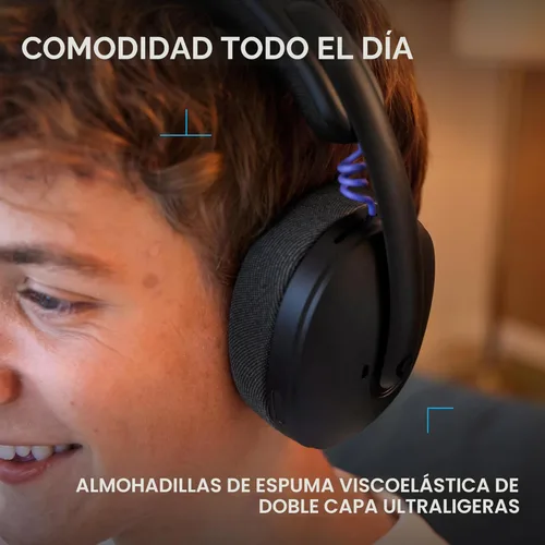 Vista 3 de Logitech G Auriculares inalámbricos Bluetooth 325 Lightspeed para juegos, comodidad durante todo el día, micrófono integrado con reducción de ruido