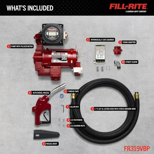 Vista 3 de Fill-Rite Bomba de transferencia de combustible FR319VBP 115V/230V 35 GPM con paquete de medidor digital (pulsador incluido)