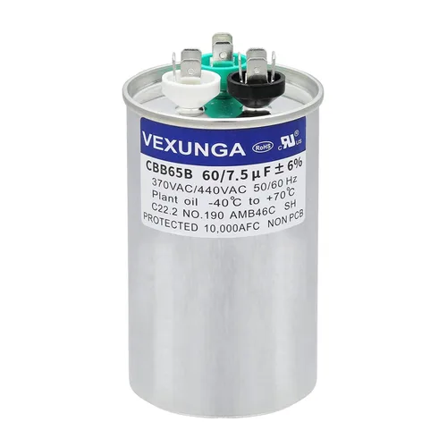 Vista 84 de VEXUNGA Capacitor Dual de Arranque Redondo A/C de 50/5 uF 50+5 MFD 370VAC o 440VAC CBB65 CBB65B Capacitores de Aire Acondicionado para Motor