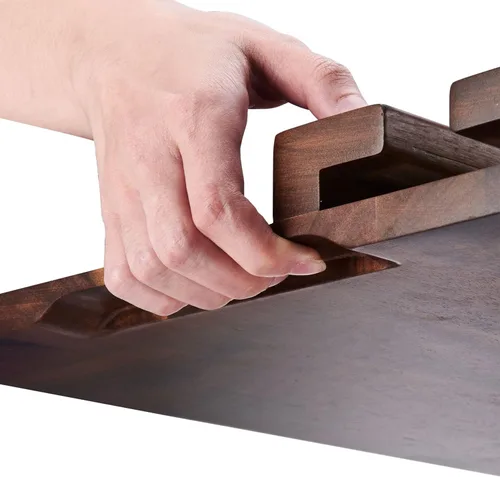 Vista 5 de Gourmet Basics by Mikasa Picnic - Bandeja de madera de acacia para servir vino y embutidos, 20 x 13 pulgadas, multicolor