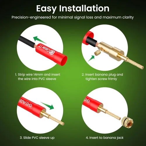 Vista 8 de GEARit Enchufes tipo banana de pin flexible para cable de altavoz (6 pares, 12 piezas), tipo clavija de conector de altavoz, chapado en oro de 24