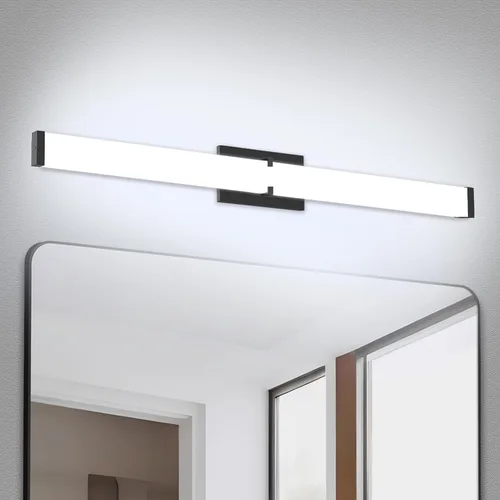 Vista 16 de Luz de tocador de baño de 16 pulgadas, regulable 2700/3000/3500/4000/5000k, negra moderna mate para iluminación de tocador sobre espejo LED