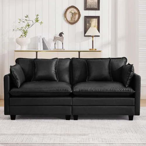 Vista 33 de Sofá modular en forma de nube de 113 pulgadas, sofás de asiento profundo de gran tamaño para sala de estar, sofá modular tapizado de chenilla